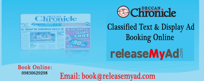 Deccan Chronicle Classified Text & Display Ad Booking Online At ...