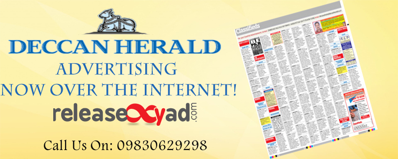 Classified Booking For Deccan Herald Newspaper Now Online Releasemyad Blog