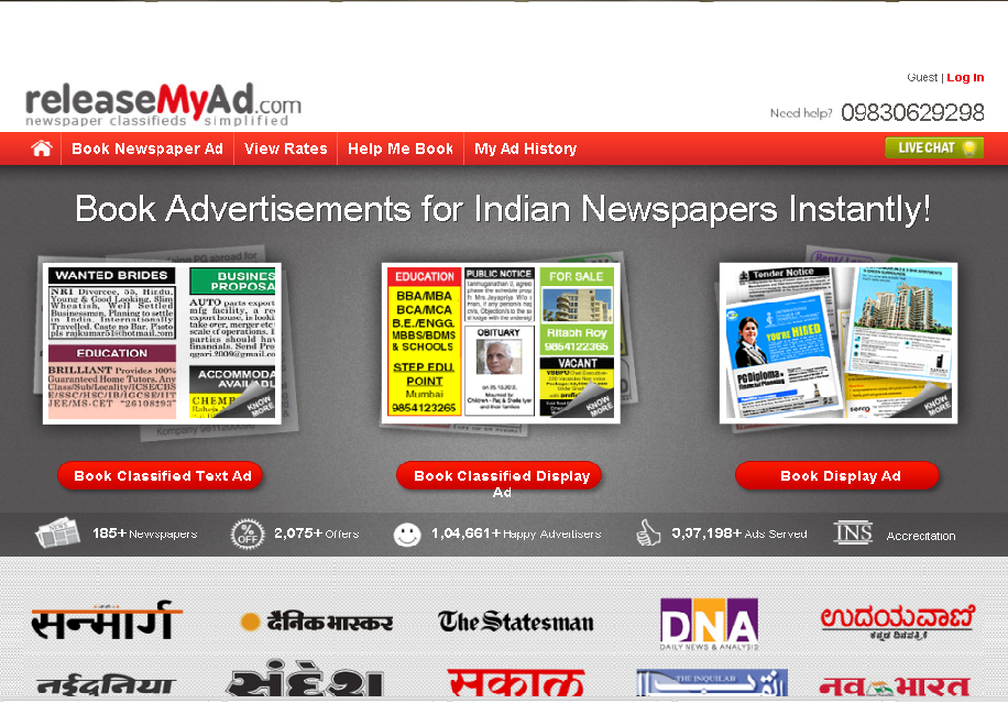 Book-Ad-Online-In -Allover-India-Through-releaseMyAd