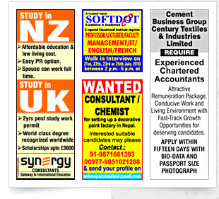 Samples of Display Classified Ads