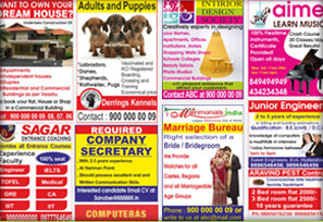 Times of India Classified Display Ads
