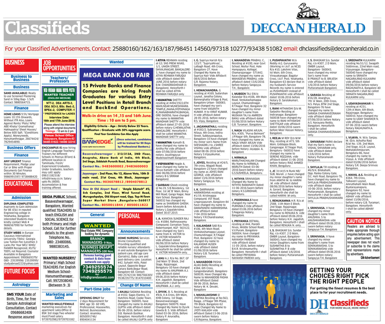 Deccan Herald Classified