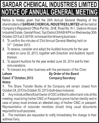 Newspaper Advertisement for AGM Notice