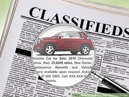 Car Sale Advertisement in newspaper